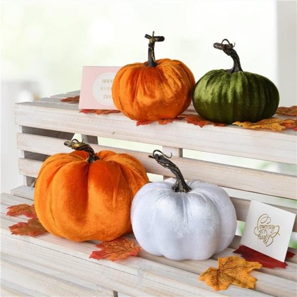 54Pcs Artificial Pumpkins Maple Harvest Fall Decoration - Picture 7 of 7